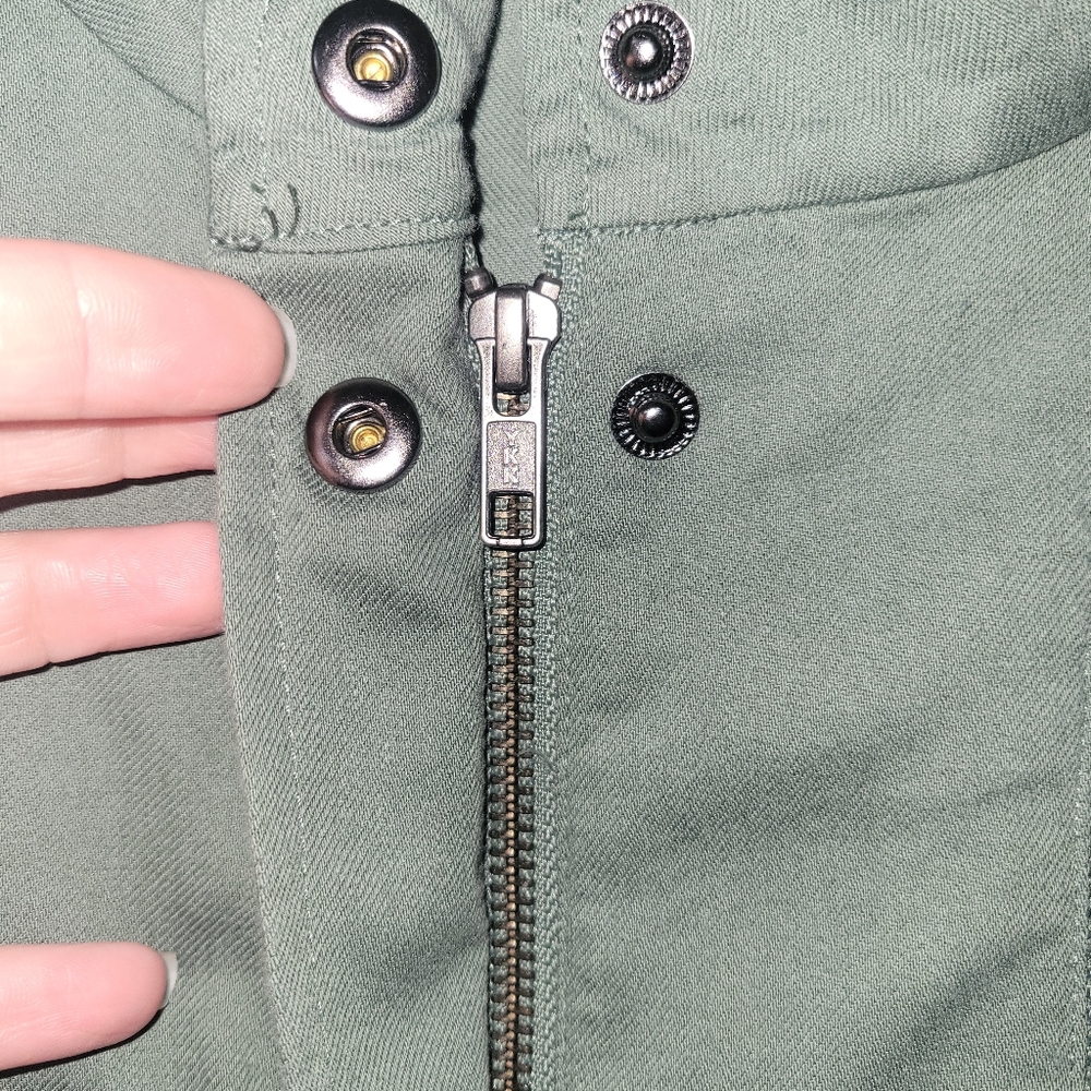 Eileen Fisher Organic Cotton Army Utility Cargo Jacket Green Size XL - Picture 6 of 7